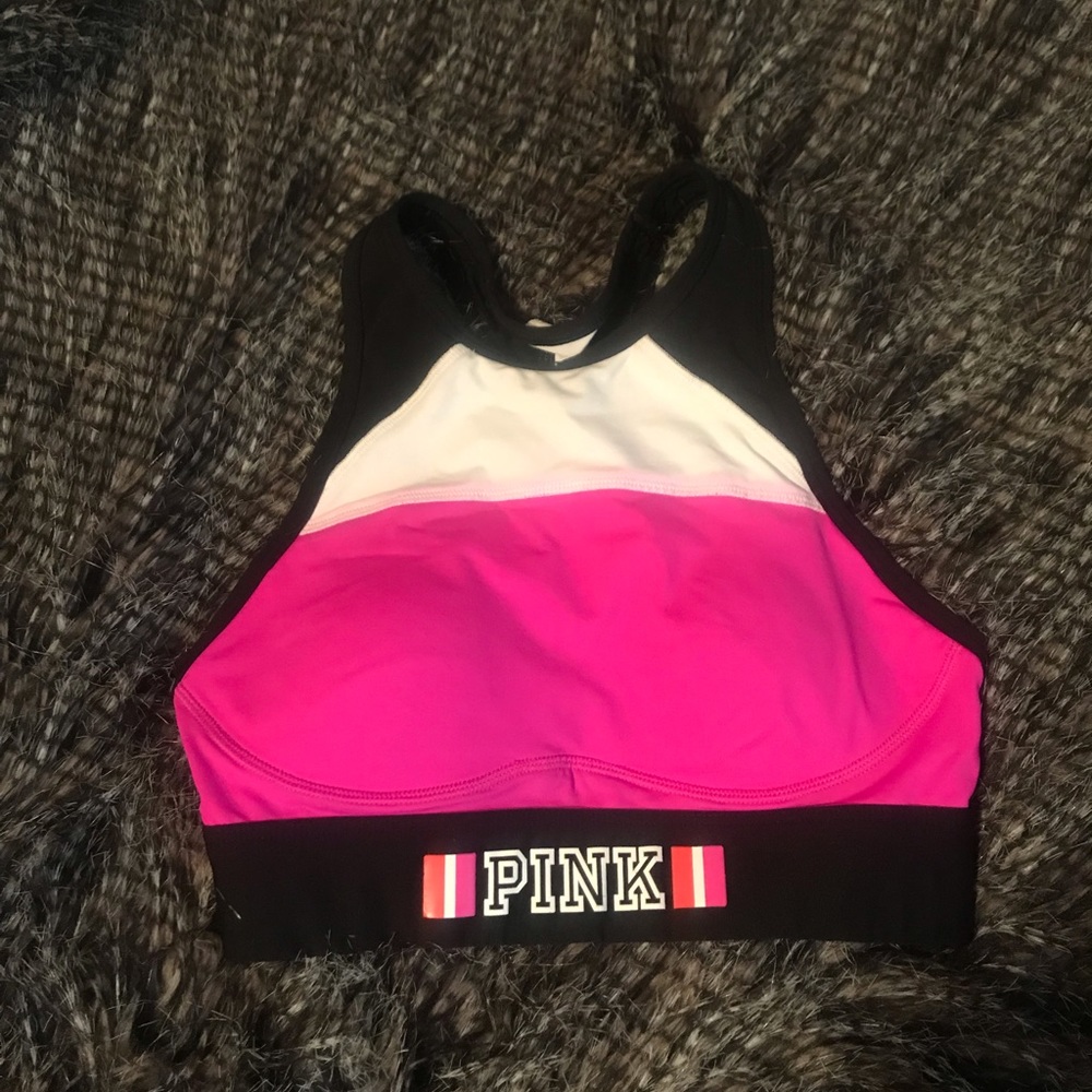 Pink sports bra